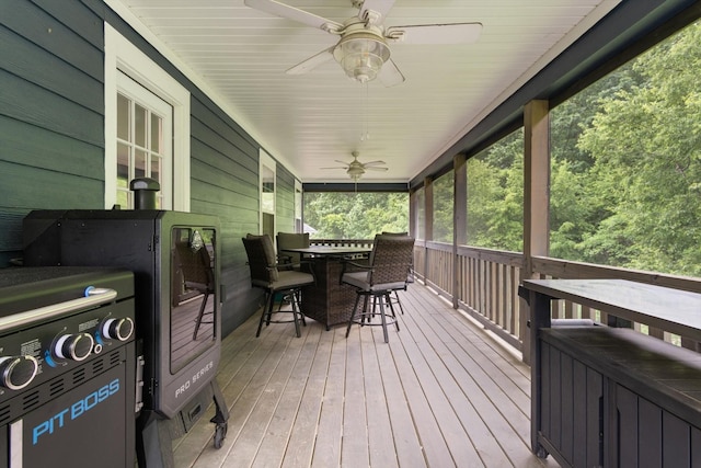 145 Diane Loop, White Bluff, TN 37187 - wooden deck featuring a ceiling fan and outdoor dining area