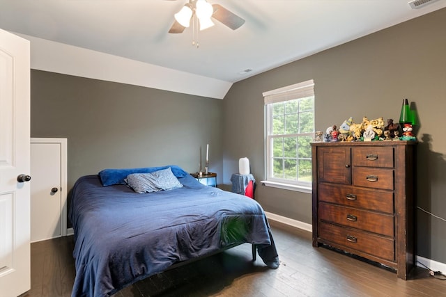 145 Diane Loop, White Bluff, TN 37187 - bedroom featuring vaulted ceiling, wood finished floors, baseboards, and ceiling fan