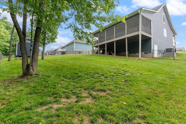 145 Diane Loop, White Bluff, TN 37187 - view of yard featuring a sunroom and stairs