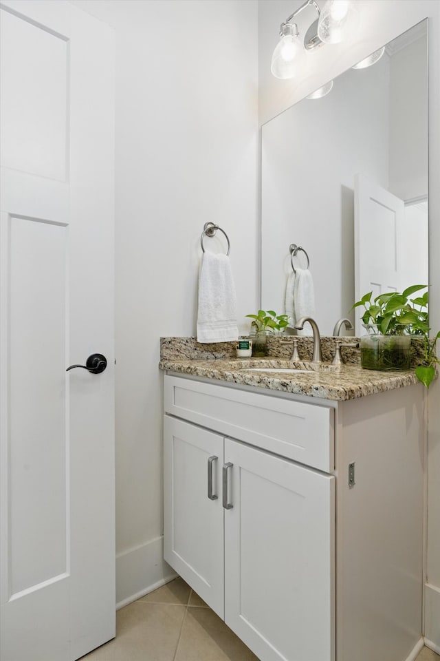 bathroom featuring vanity and tile patterned floors