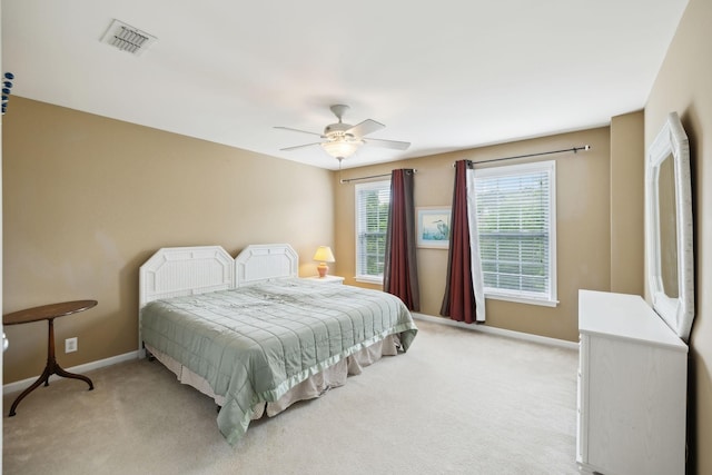 2041 Valley Brook Dr, Brentwood, TN 37027 - bedroom with baseboards, light carpet, and a ceiling fan