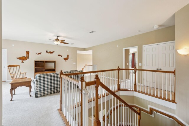 2041 Valley Brook Dr, Brentwood, TN 37027 - hallway featuring an upstairs landing and light colored carpet