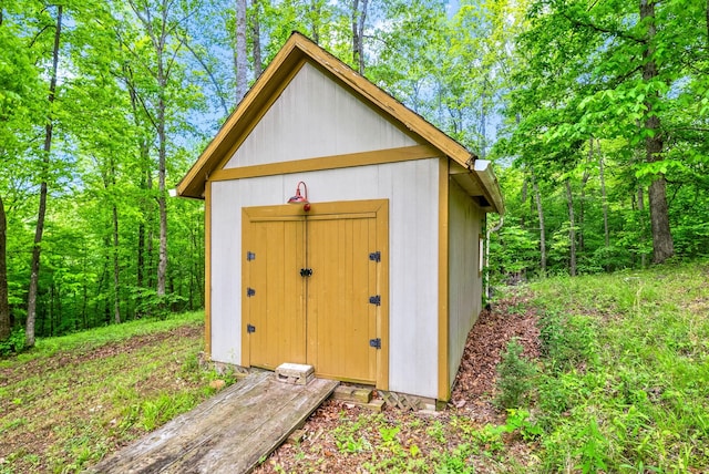view of shed