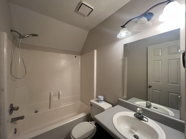 105 Vernon Traylor Dr, Smyrna, TN 37167 - bathroom with vaulted ceiling, shower / washtub combination, toilet, and vanity