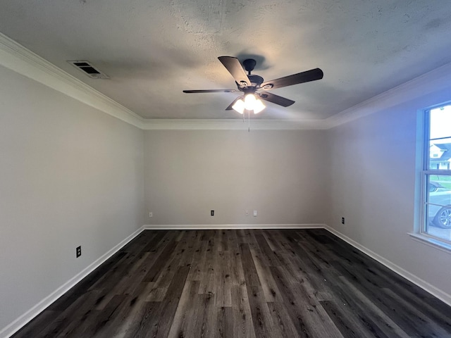 105 Vernon Traylor Dr, Smyrna, TN 37167 - unfurnished room with dark wood finished floors, ceiling fan, baseboards, and crown molding