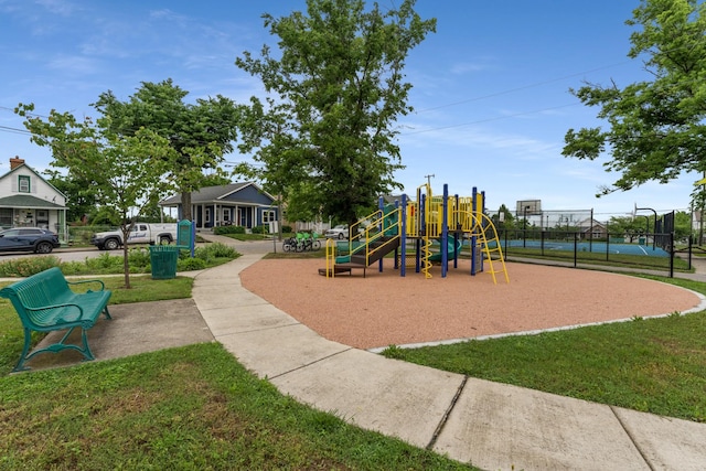 view of community jungle gym