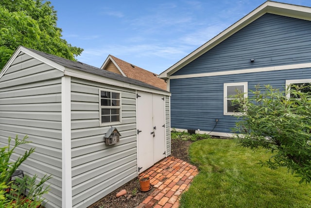 view of shed