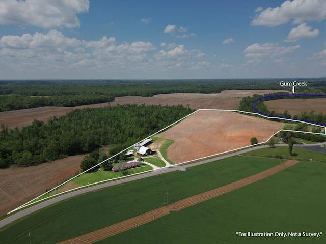view of rural area featuring property parcel outlined