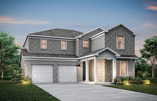 205 Ash Dl, Mount Juliet, TN 37122 - view of front of property with a garage, driveway, brick siding, and a front yard