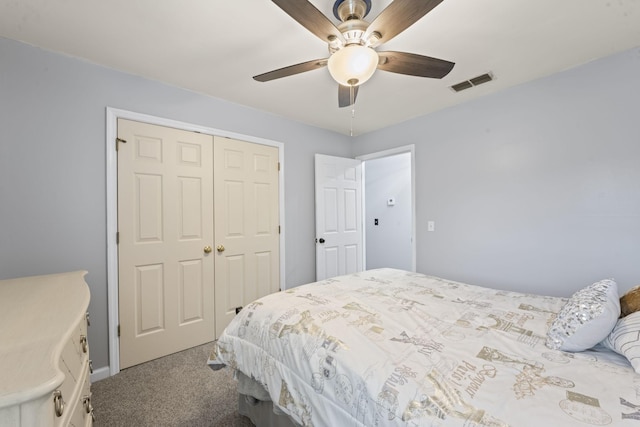 3630 W Trimble Rd, Milton, TN 37118 - carpeted bedroom featuring a closet and ceiling fan