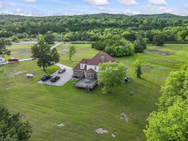 3630 W Trimble Rd, Milton, TN 37118 - view from above of property with a heavily wooded area