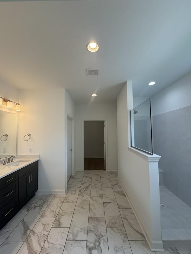 6709 Major Hutchings Dr, Hermitage, TN 37076 - corridor with light marble finish flooring and recessed lighting