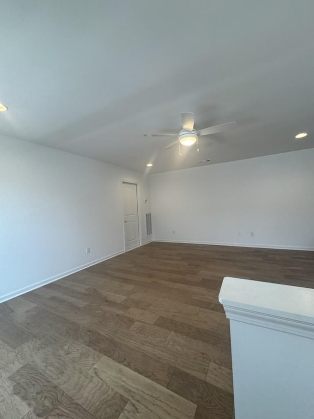 6709 Major Hutchings Dr, Hermitage, TN 37076 - unfurnished room featuring a ceiling fan, wood finished floors, and recessed lighting