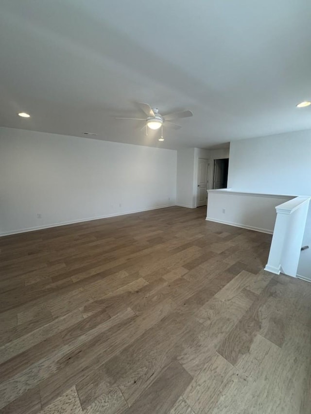 6709 Major Hutchings Dr, Hermitage, TN 37076 - spare room featuring a ceiling fan, wood finished floors, and recessed lighting