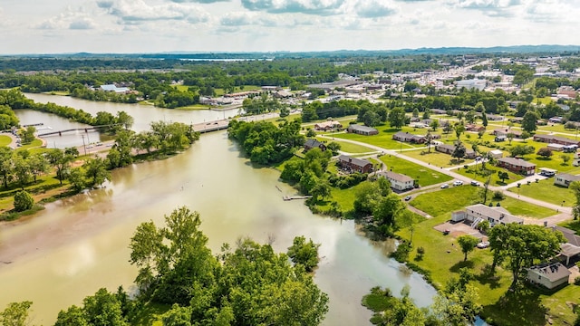 aerial view of a nearby body of water