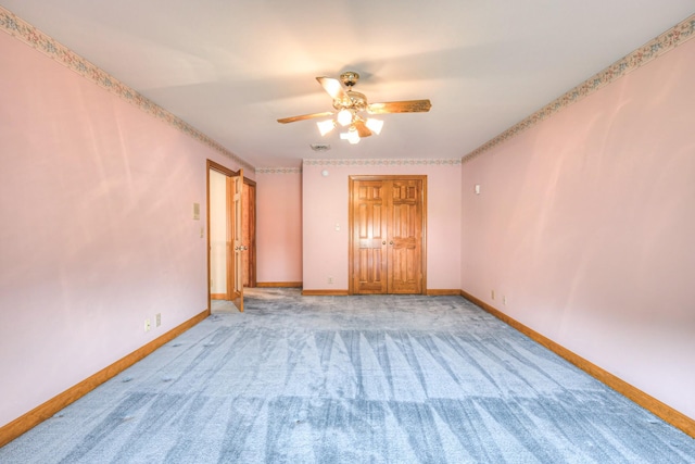 145 Dekewood Dr, Old Hickory, TN 37138 - spare room with a ceiling fan, light carpet, and baseboards