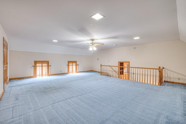 145 Dekewood Dr, Old Hickory, TN 37138 - unfurnished room with carpet floors, ceiling fan, lofted ceiling, and baseboards