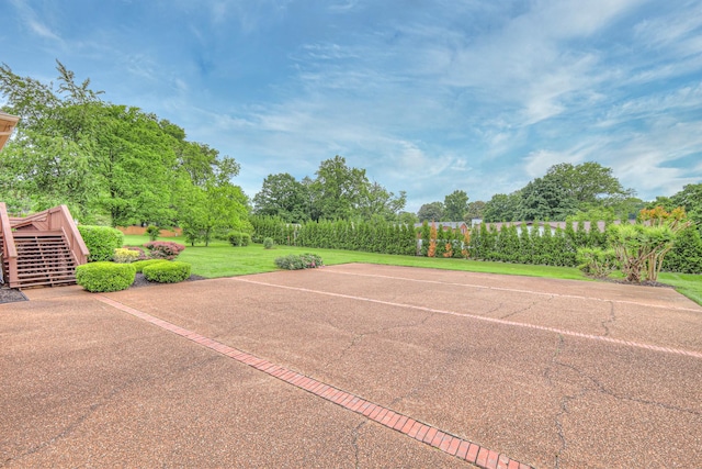 145 Dekewood Dr, Old Hickory, TN 37138 - exterior space with stairs, a yard, and view of scattered trees