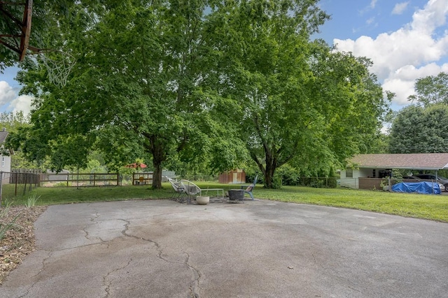 2413 Dundee Ln, Nashville, TN 37214 - view of patio featuring a shed and an outbuilding