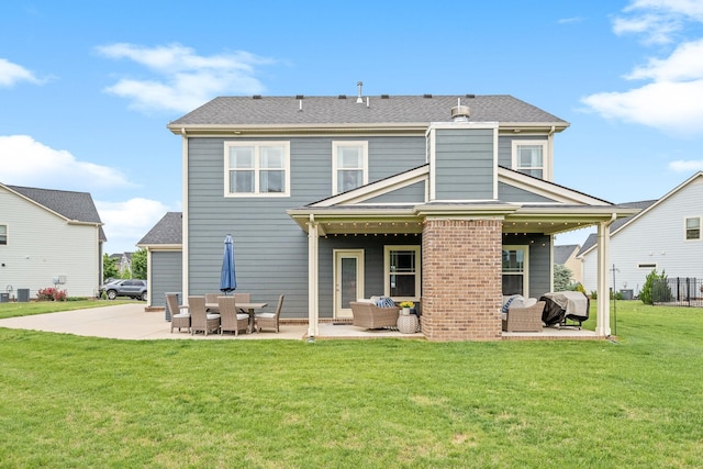 1006 Brinxton Run, Murfreesboro, TN 37128 - rear view of property featuring a patio, a lawn, and outdoor lounge area