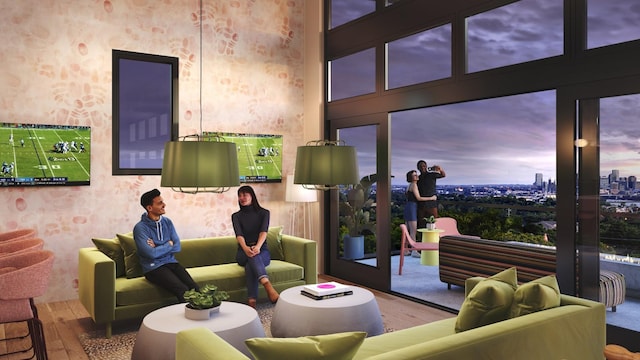 common area featuring wallpapered walls