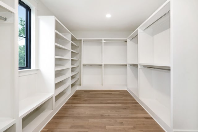 spacious closet featuring light wood finished floors