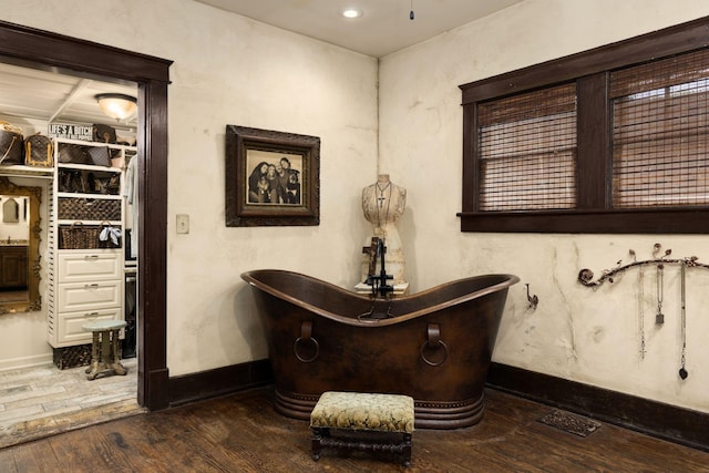 detailed view of wood finished floors and baseboards