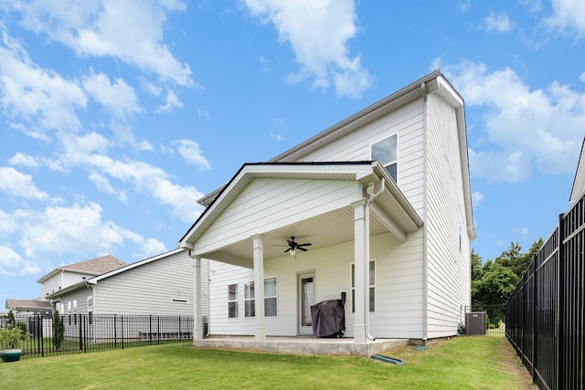 3628 Pelham Wood Dr, Murfreesboro, TN 37128 - back of house featuring a ceiling fan and central air condition unit