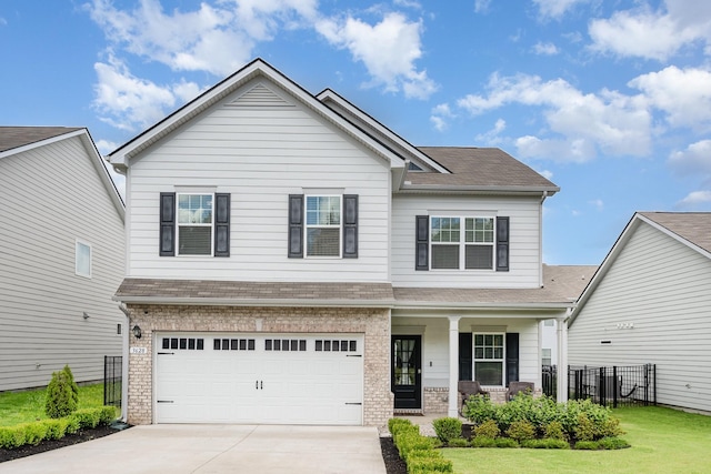 3628 Pelham Wood Dr, Murfreesboro, TN 37128 - view of front of property with covered porch, concrete driveway, an attached garage, and a shingled roof