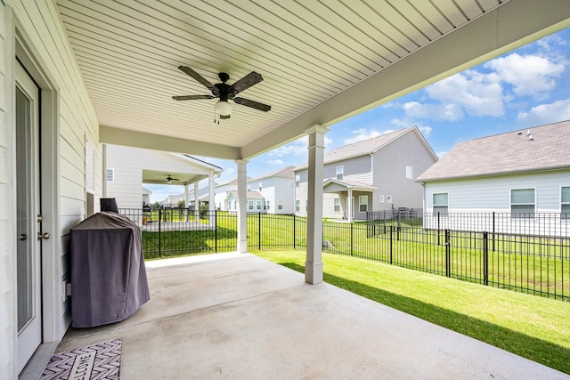 3628 Pelham Wood Dr, Murfreesboro, TN 37128 - view of patio / terrace with ceiling fan and a residential view