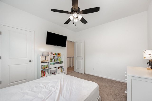 3628 Pelham Wood Dr, Murfreesboro, TN 37128 - bedroom with carpet, baseboards, and a ceiling fan