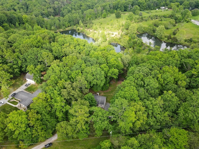 1056 Simms Heights Rd, Kingston Springs, TN 37082 - drone / aerial view of a nearby body of water and a heavily wooded area