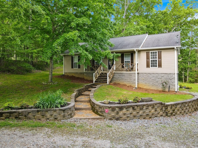 1056 Simms Heights Rd, Kingston Springs, TN 37082 - view of front of home featuring a porch, a shingled roof, and stairway