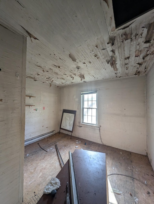 additional living space featuring wooden ceiling