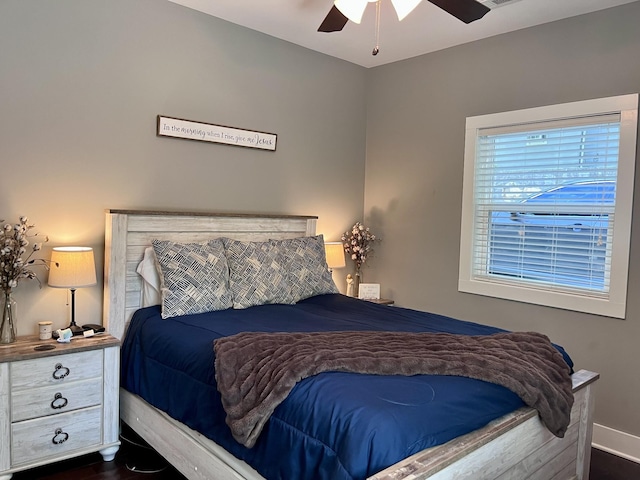 219 Garner St, Springfield, TN 37172 - bedroom featuring baseboards, dark wood finished floors, and ceiling fan