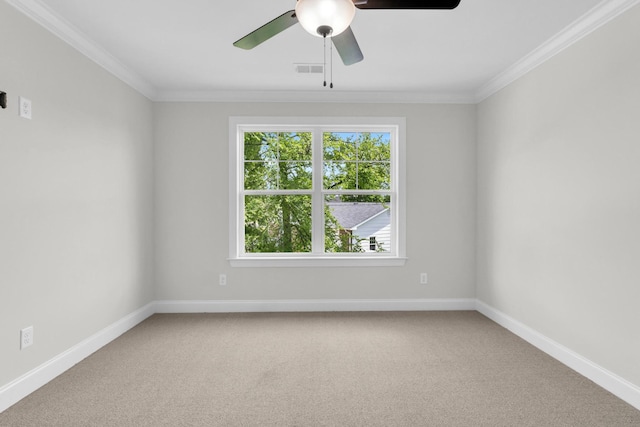 2212 Peterson Dr, Chattanooga, TN 37421 - carpeted spare room with ceiling fan and crown molding