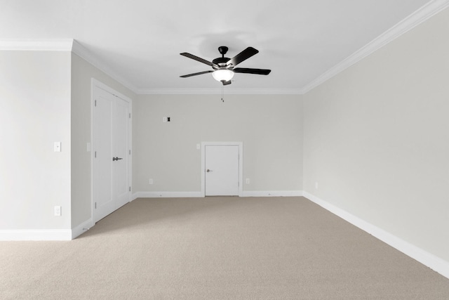 2212 Peterson Dr, Chattanooga, TN 37421 - empty room with crown molding, ceiling fan, and light carpet