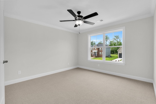 2212 Peterson Dr, Chattanooga, TN 37421 - unfurnished room with crown molding, carpet floors, and ceiling fan