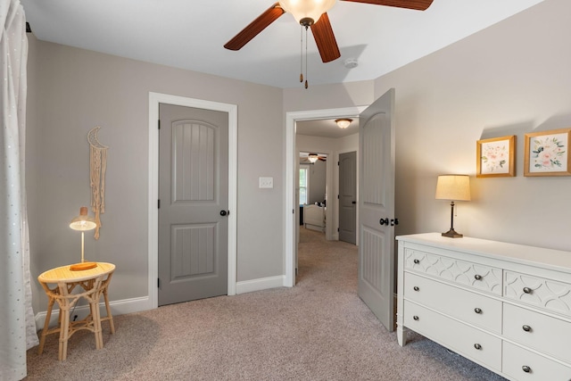 1951 Winsome Ln, Adams, TN 37010 - bedroom featuring light carpet, baseboards, and ceiling fan