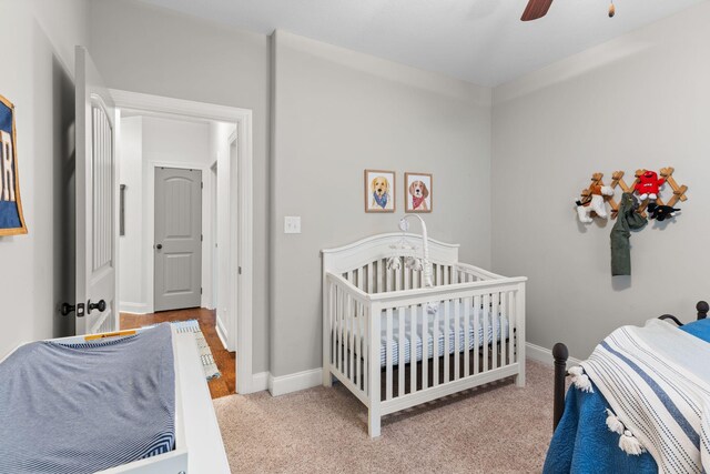 1951 Winsome Ln, Adams, TN 37010 - bedroom featuring carpet, baseboards, and ceiling fan