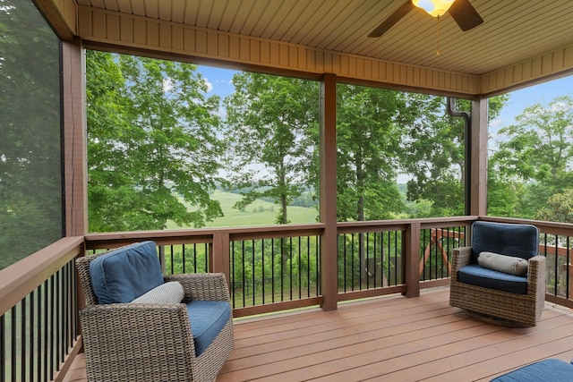 1951 Winsome Ln, Adams, TN 37010 - wooden deck with a ceiling fan