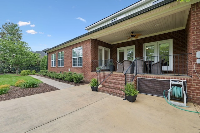 2335 Garrison Cv, Murfreesboro, TN 37130 - doorway to property with ceiling fan and brick siding