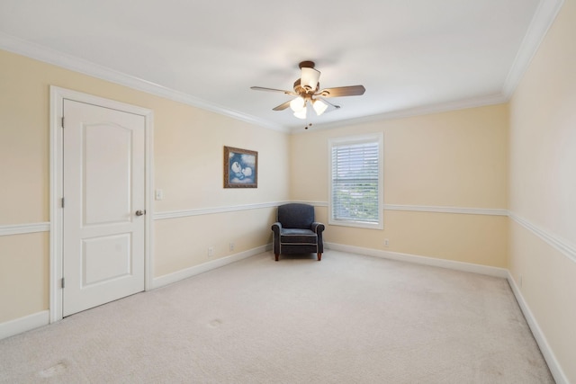2335 Garrison Cv, Murfreesboro, TN 37130 - unfurnished room featuring ceiling fan, carpet floors, crown molding, and baseboards