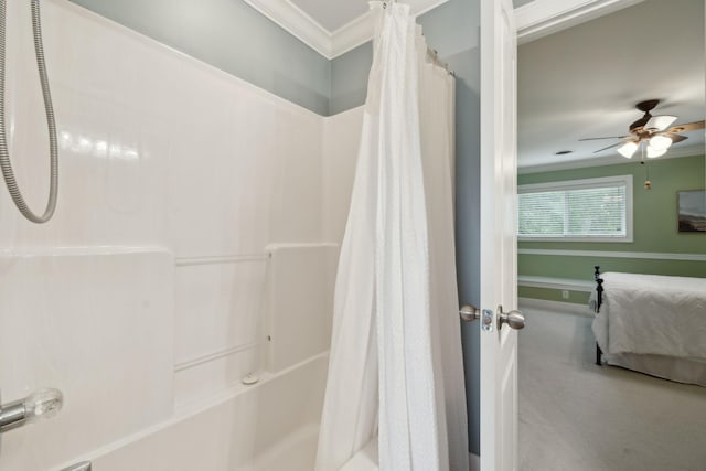 2335 Garrison Cv, Murfreesboro, TN 37130 - full bath with crown molding and ceiling fan