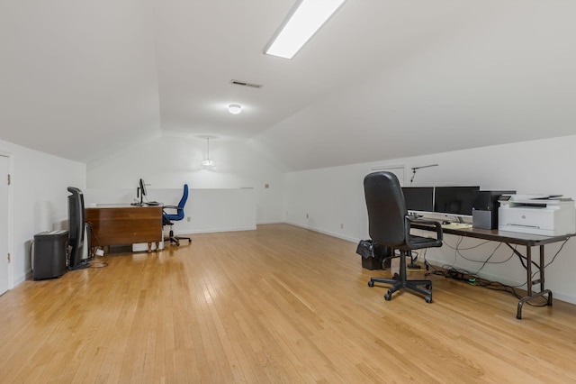 4060 Carters Creek Pike, Franklin, TN 37064 - home office with light wood-style floors, lofted ceiling, and baseboards