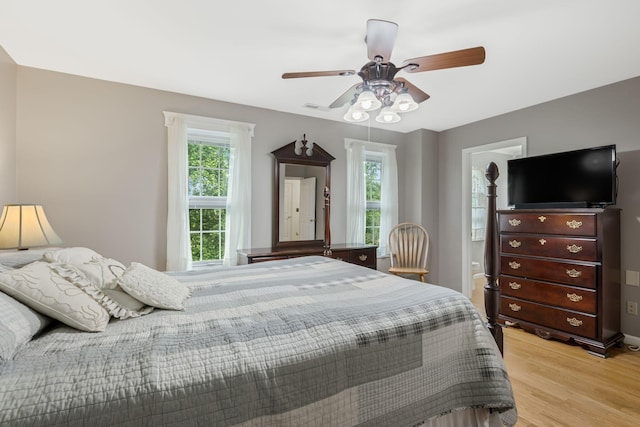 4060 Carters Creek Pike, Franklin, TN 37064 - bedroom with light wood finished floors and a ceiling fan