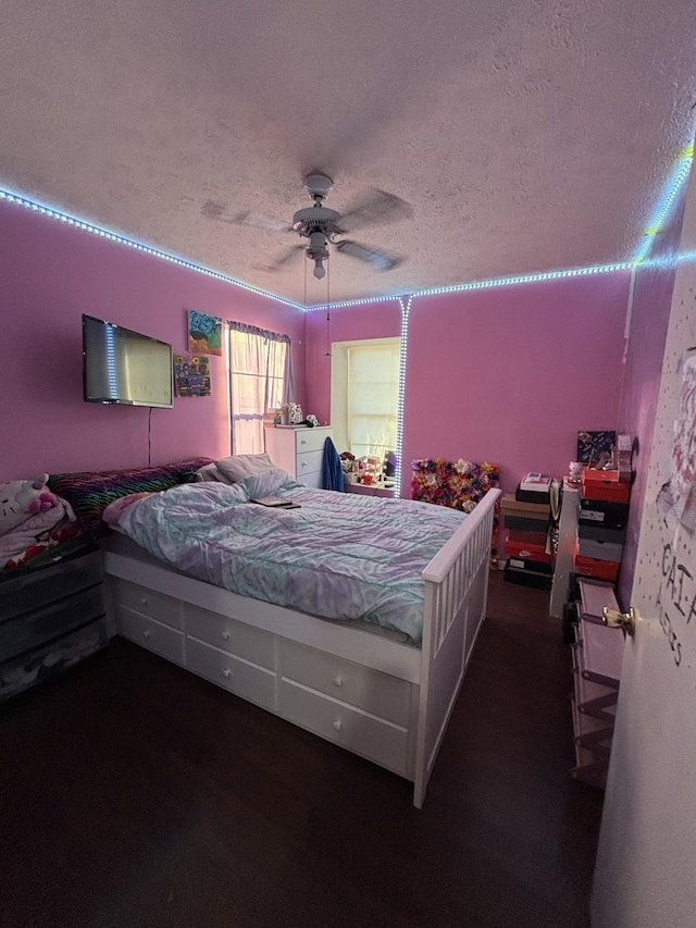 5929 Colchester Dr E, Hermitage, TN 37076 - bedroom with a textured ceiling and ceiling fan