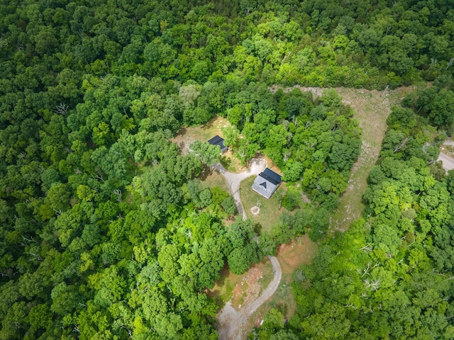 view of property location featuring a heavily wooded area