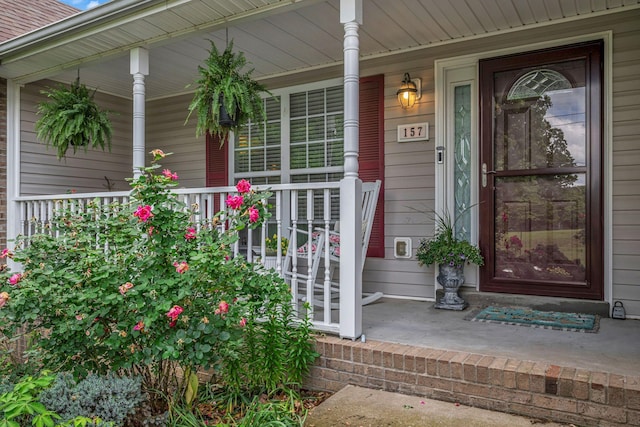 entrance to property with a porch