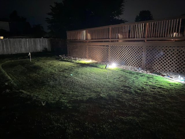 yard at twilight with fence